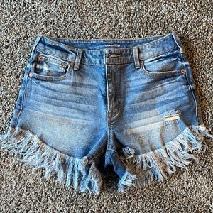 INC Blue Jean Frayed Shorts
